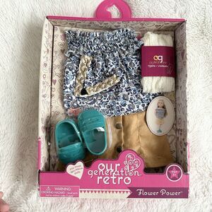 Our Generation Retro Flower Power Outfit In Box 18 Inch Doll Clothes Accessory